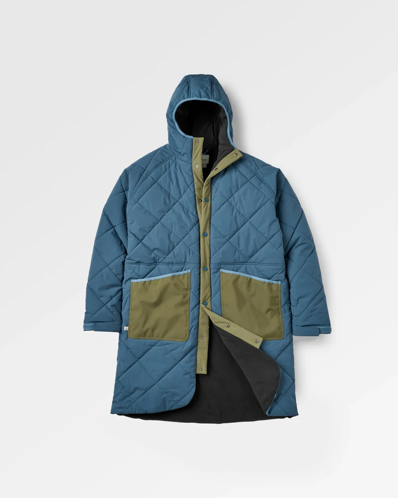 Campscape Fleece gefütterter Parka - Khaki/Dunkles Denim