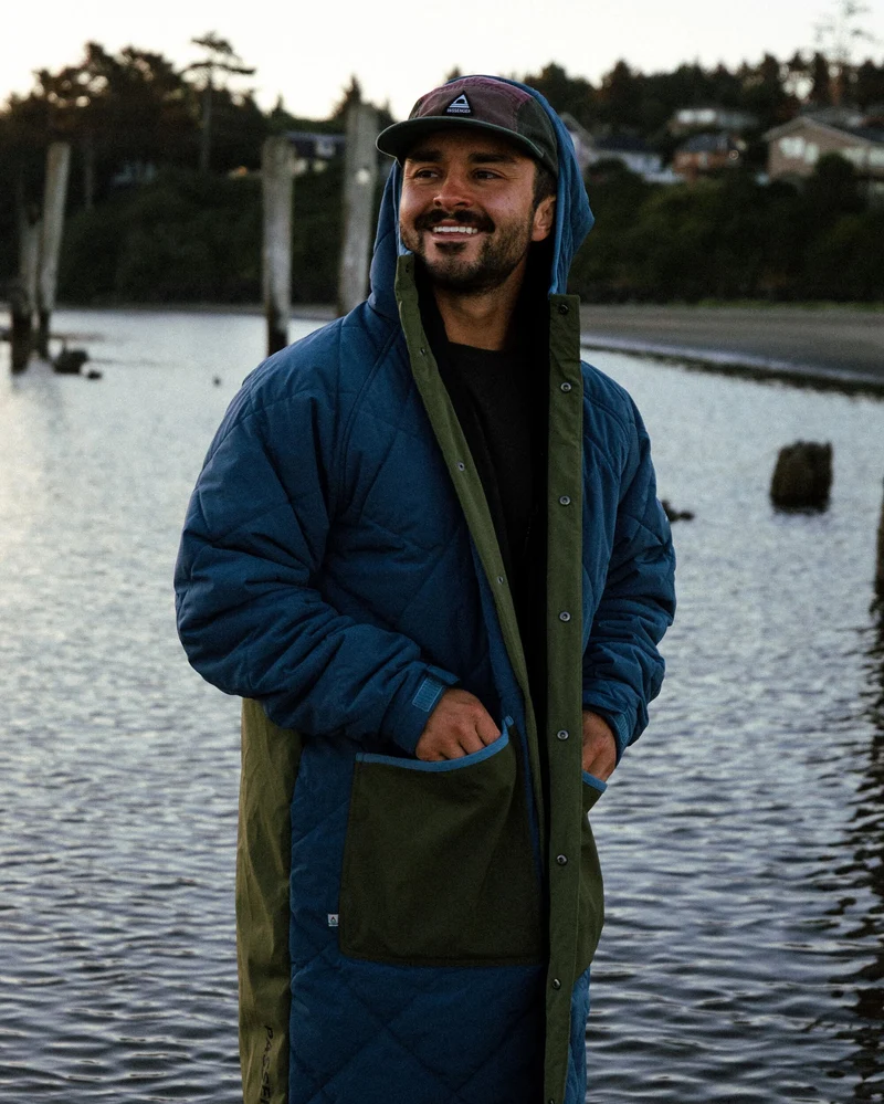 Campscape Fleece gefütterter Parka - Khaki/Dunkles Denim