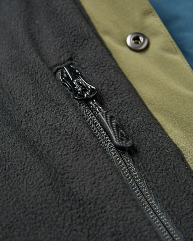 Campscape Fleece gefütterter Parka - Khaki/Dunkles Denim