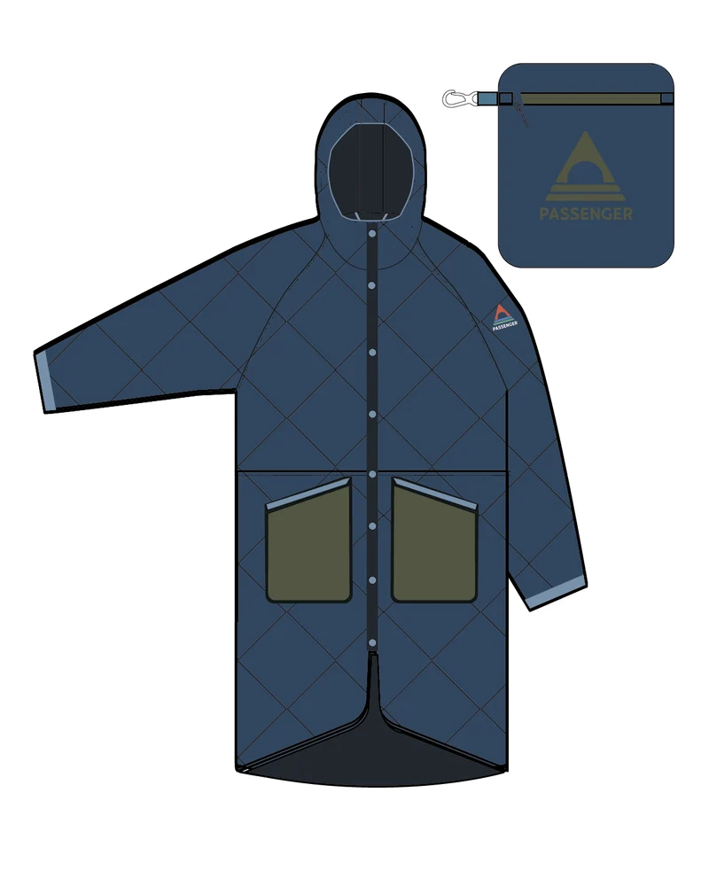Campscape Fleece gefütterter Parka - Khaki/Dunkles Denim