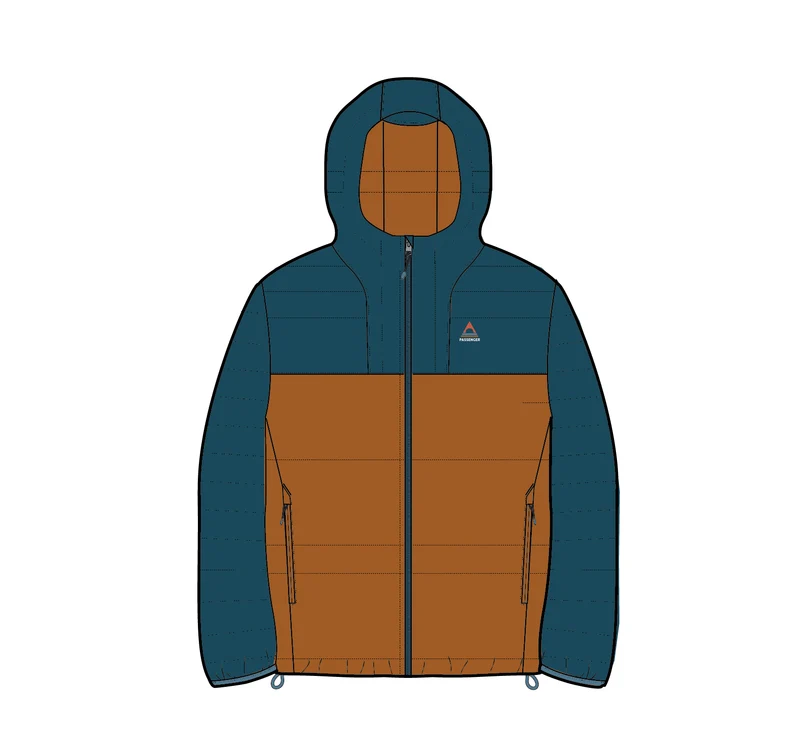 Ashland Daunenjacke - Retro Orange/Tidal Blue