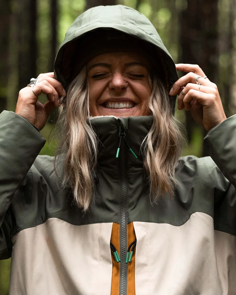 Lumi Farbblock Parka - Verblasstes Denim