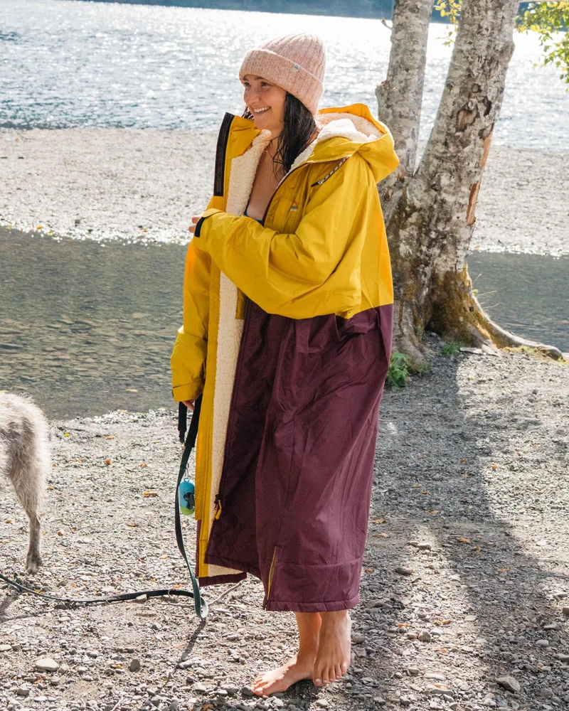Waves Sherpa Gefütterter Surf-Poncho - Feige/Heritage Gelb