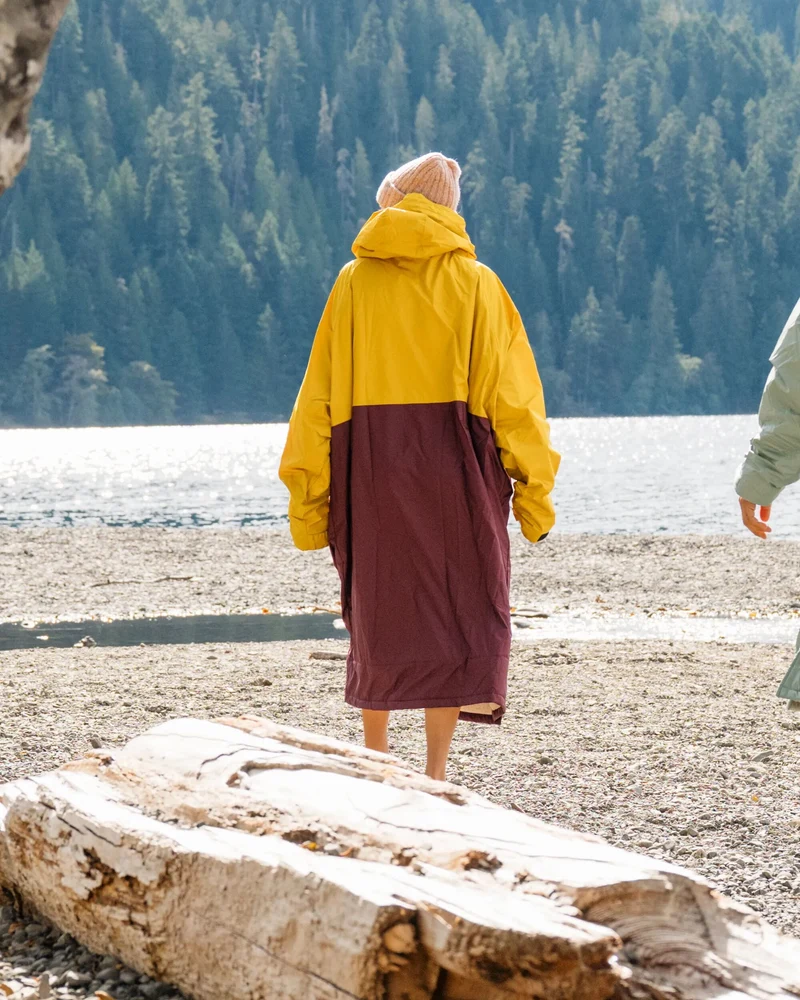 Waves Sherpa Gefütterter Surf-Poncho - Feige/Heritage Gelb