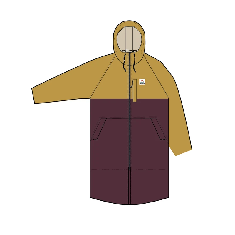 Waves Sherpa Gefütterter Surf-Poncho - Feige/Heritage Gelb