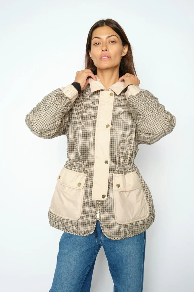Anna Rye Check Jacket | Doeskin | Jakke fra Mos Mosh