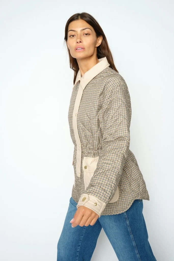 Anna Rye Check Jacket | Doeskin | Jakke fra Mos Mosh