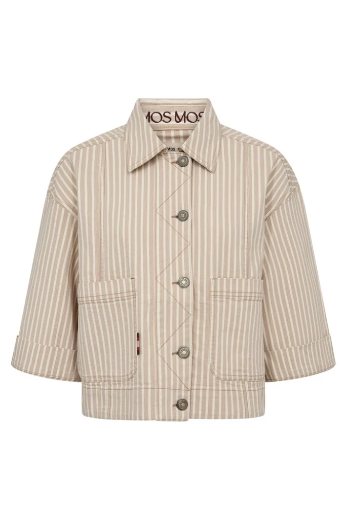 Reine Stripe Jacket | Doeskin | Jakke fra Mos Mosh