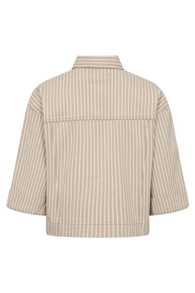 Reine Stripe Jacket | Doeskin | Jakke fra Mos Mosh