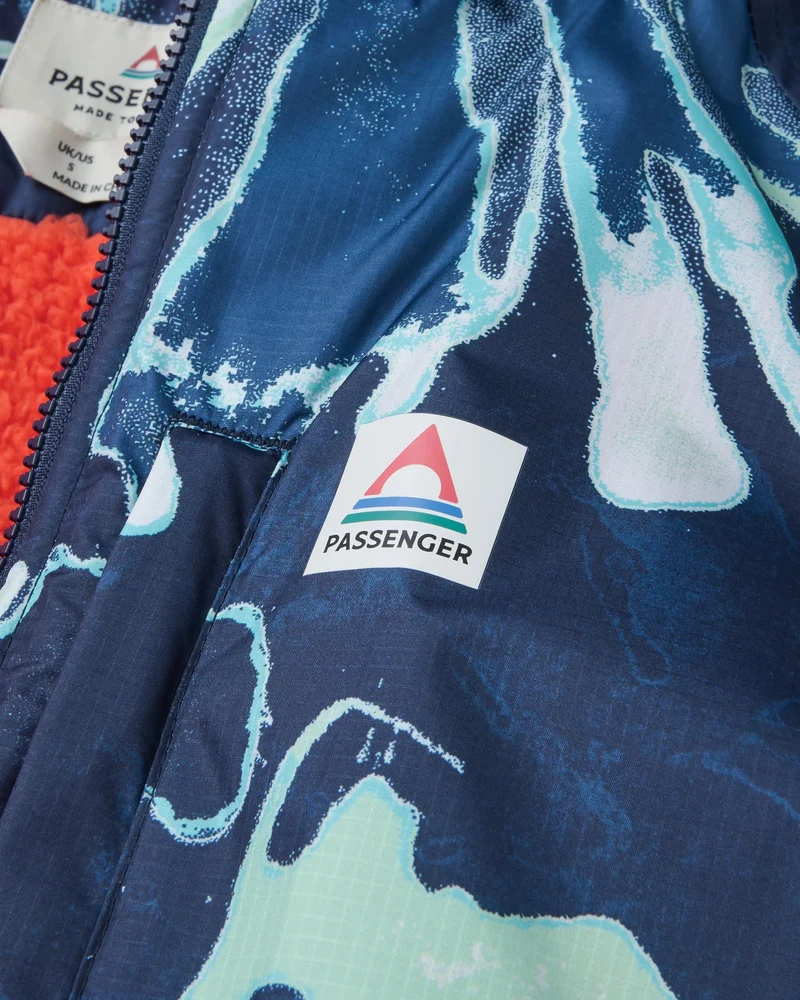 Waves Sherpa Lined Surf-Poncho - Frost Rich Navy