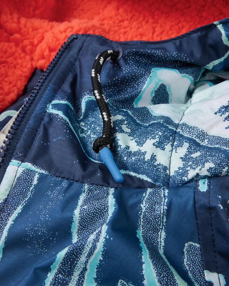 Waves Sherpa Lined Surf-Poncho - Frost Rich Navy