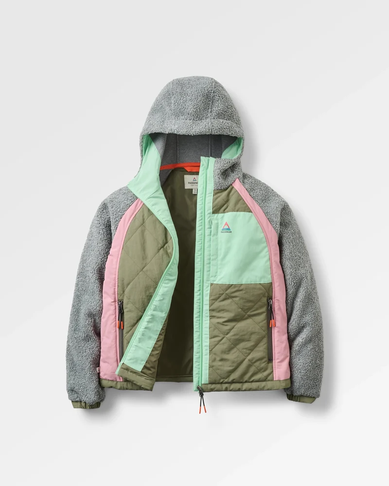 Lara Quilted Jacket - Graumeliert/Staubiges Olive
