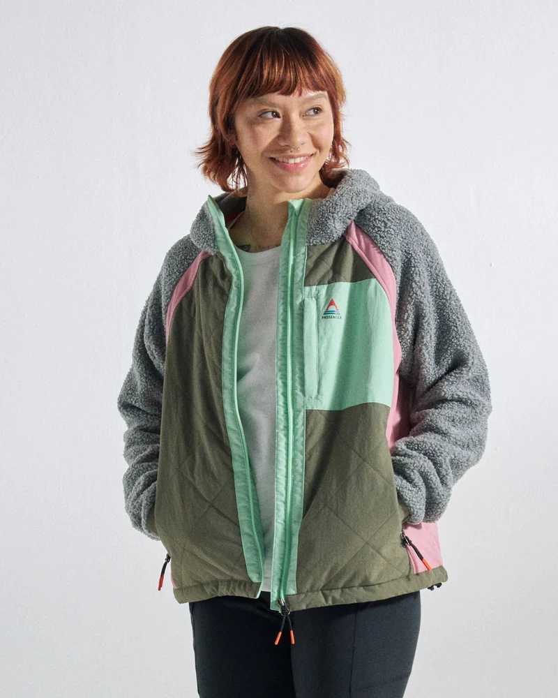 Lara Quilted Jacket - Graumeliert/Staubiges Olive