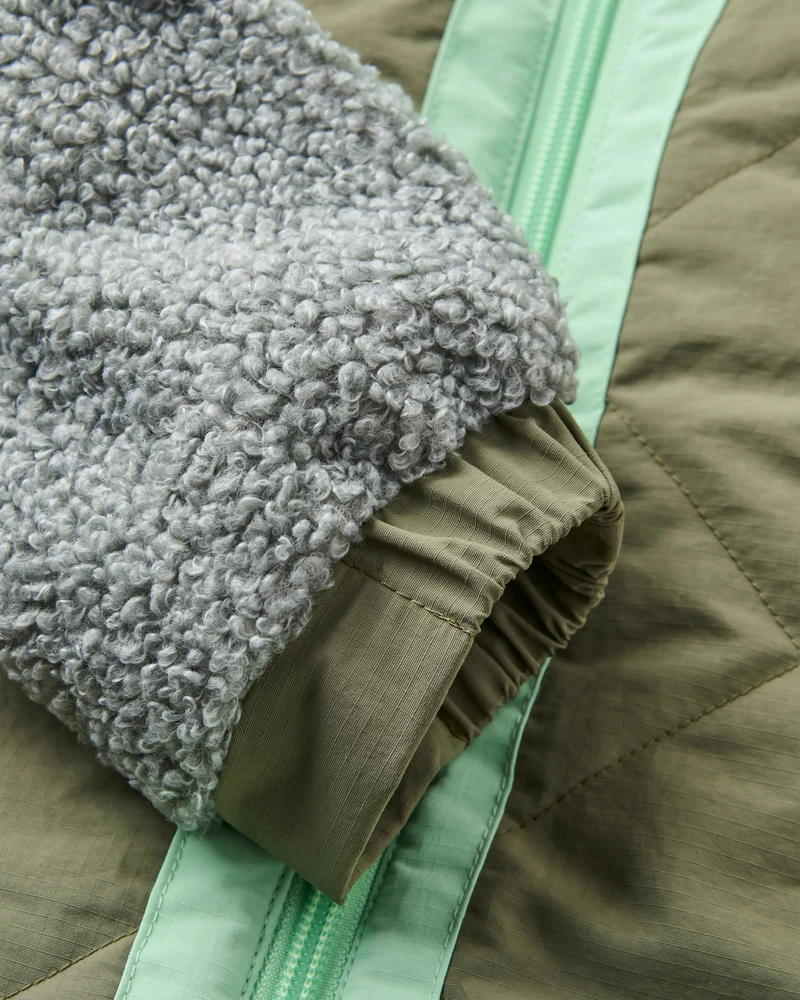 Lara Quilted Jacket - Graumeliert/Staubiges Olive