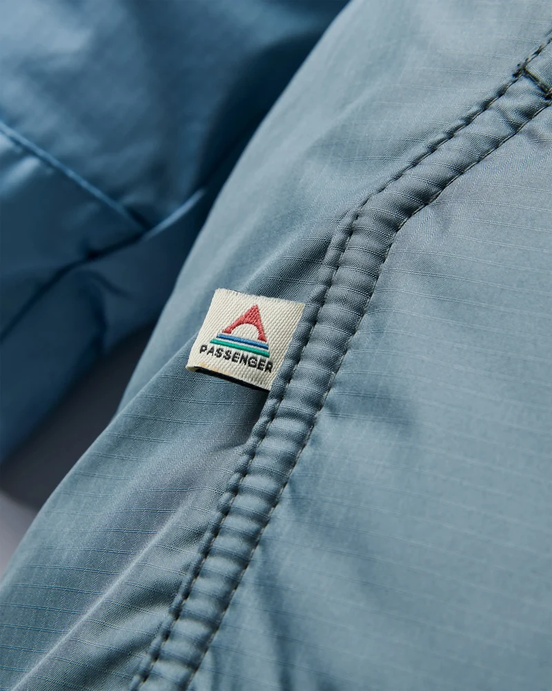 Waves Surf-Poncho mit Sherpa-Futter – Faded Denim/Storm Grey