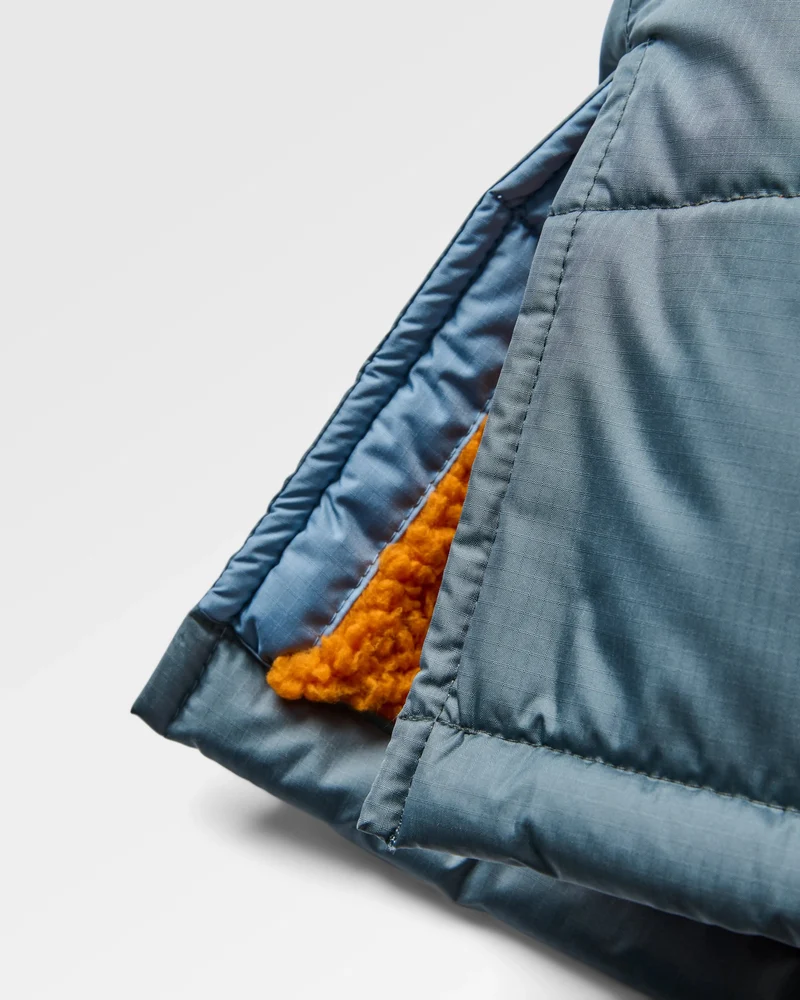Waves Surf-Poncho mit Sherpa-Futter – Faded Denim/Storm Grey