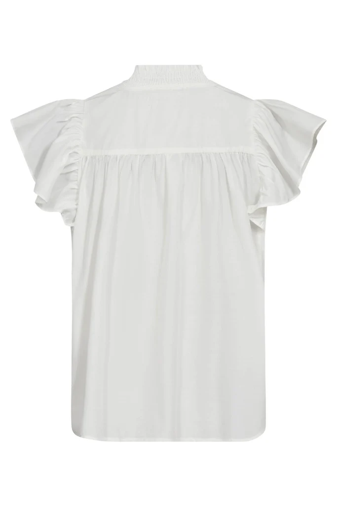 Sunrisecc Frill SS V-Top 503951 | Off white | Co'couture