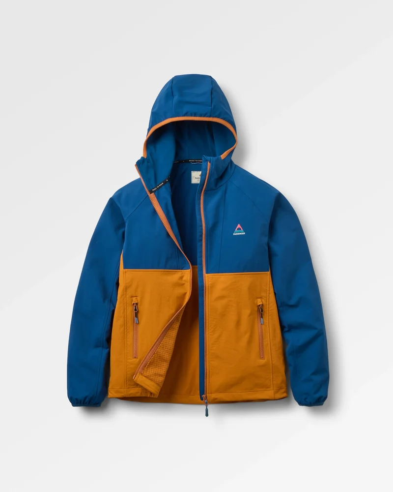 Trailscape Damen Leichte Softshell-Jacke - Blau Navy/Retro Orange