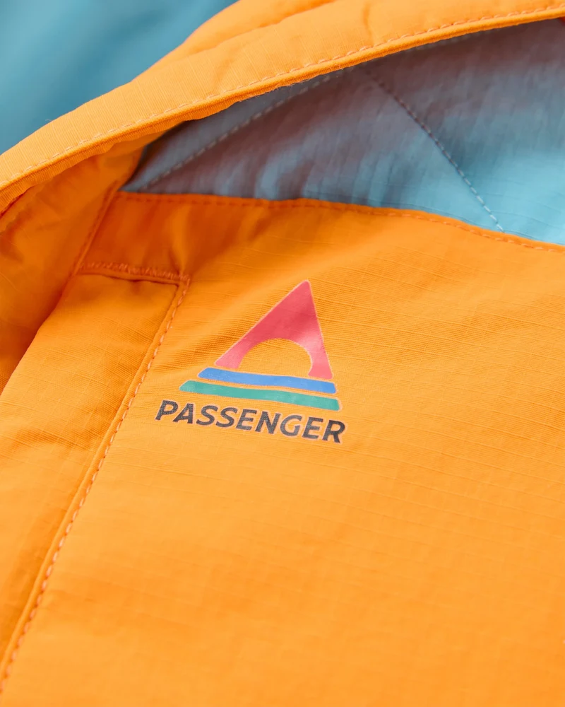 Lara Gesteppte Jacke - Hafer/Retro Blau/Leuchtendes Orange