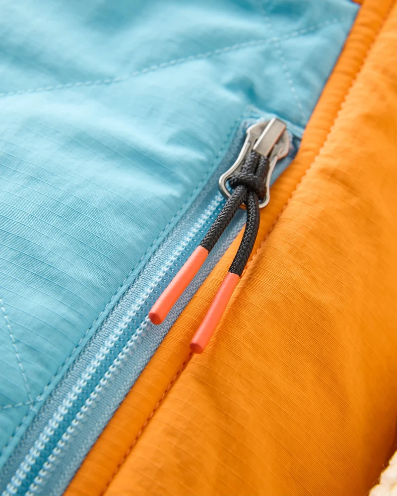Lara Gesteppte Jacke - Hafer/Retro Blau/Leuchtendes Orange