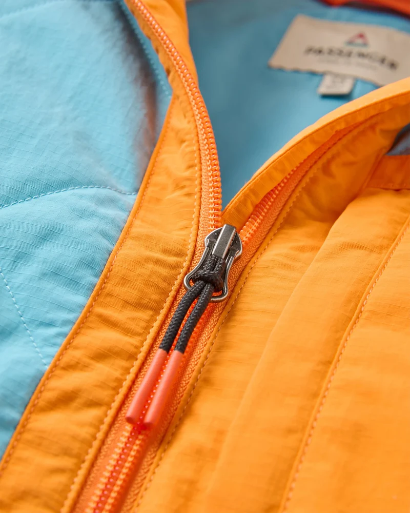 Lara Gesteppte Jacke - Hafer/Retro Blau/Leuchtendes Orange