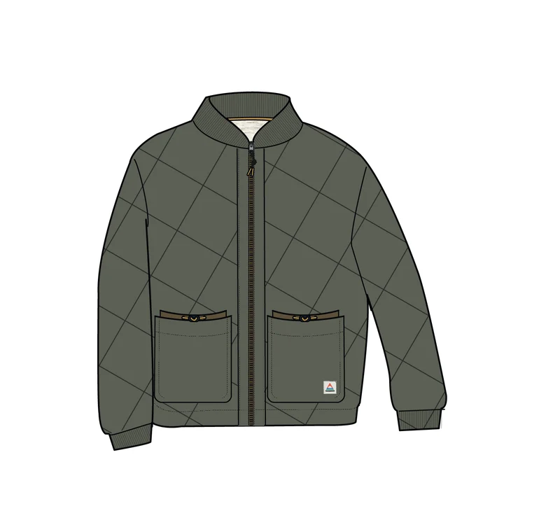 Lucia Sherpa-gefütterter Bomber-Jacket – Staubiges Olive