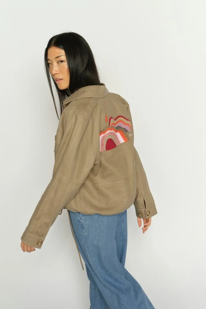Ginah Ramie Jacket | Petrified Oak | Jakke fra Mos Mosh