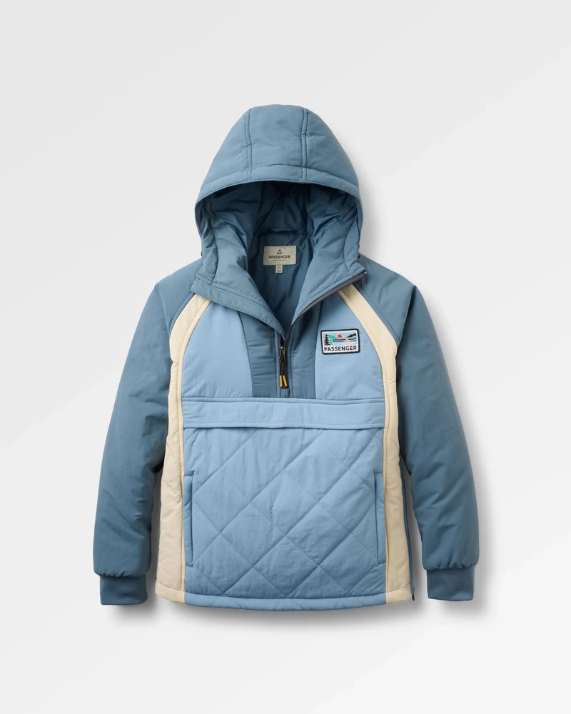 Ozean Isolierter Anorak - Stürmisches Blau/Verblasstes Denim