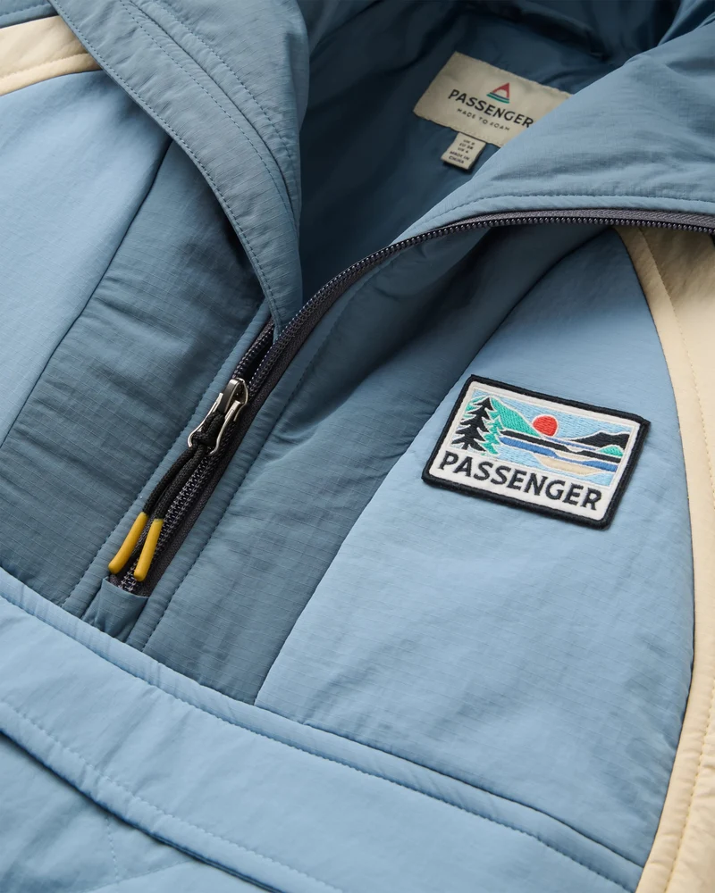 Ozean Isolierter Anorak - Stürmisches Blau/Verblasstes Denim