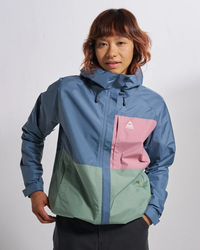Trailscape Damen Wasserdichte Jacke - Stürmisches Blau/Pistazie