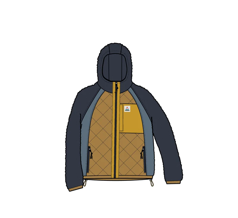 Lara Gesteppte Jacke - Anthrazit/Staubiges Ocker