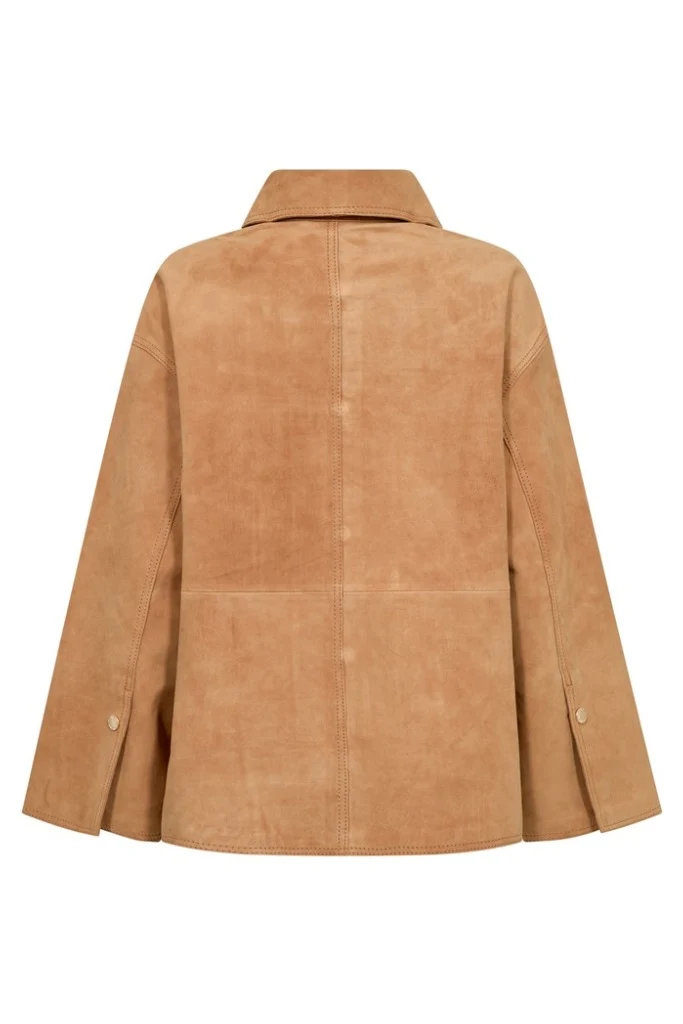 Justina Suede Jacket | Tan | Jakke fra Mos Mosh