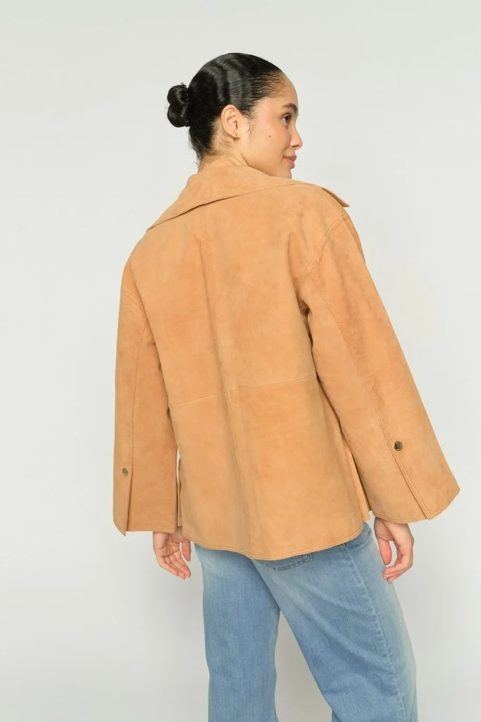 Justina Suede Jacket | Tan | Jakke fra Mos Mosh