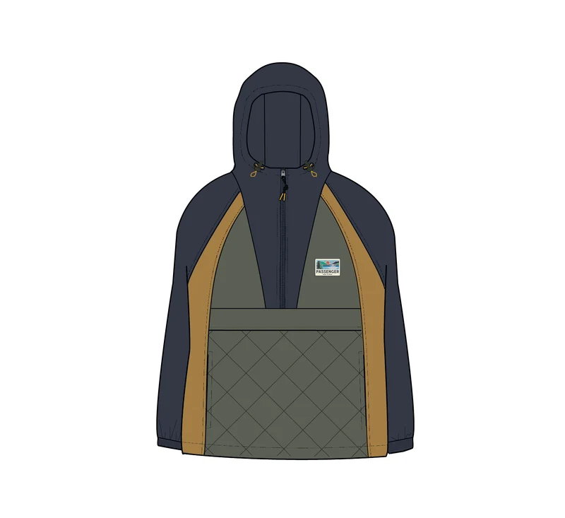 Ozean Isolierter Anorak - Staubiges Olivgrün/Anthrazit