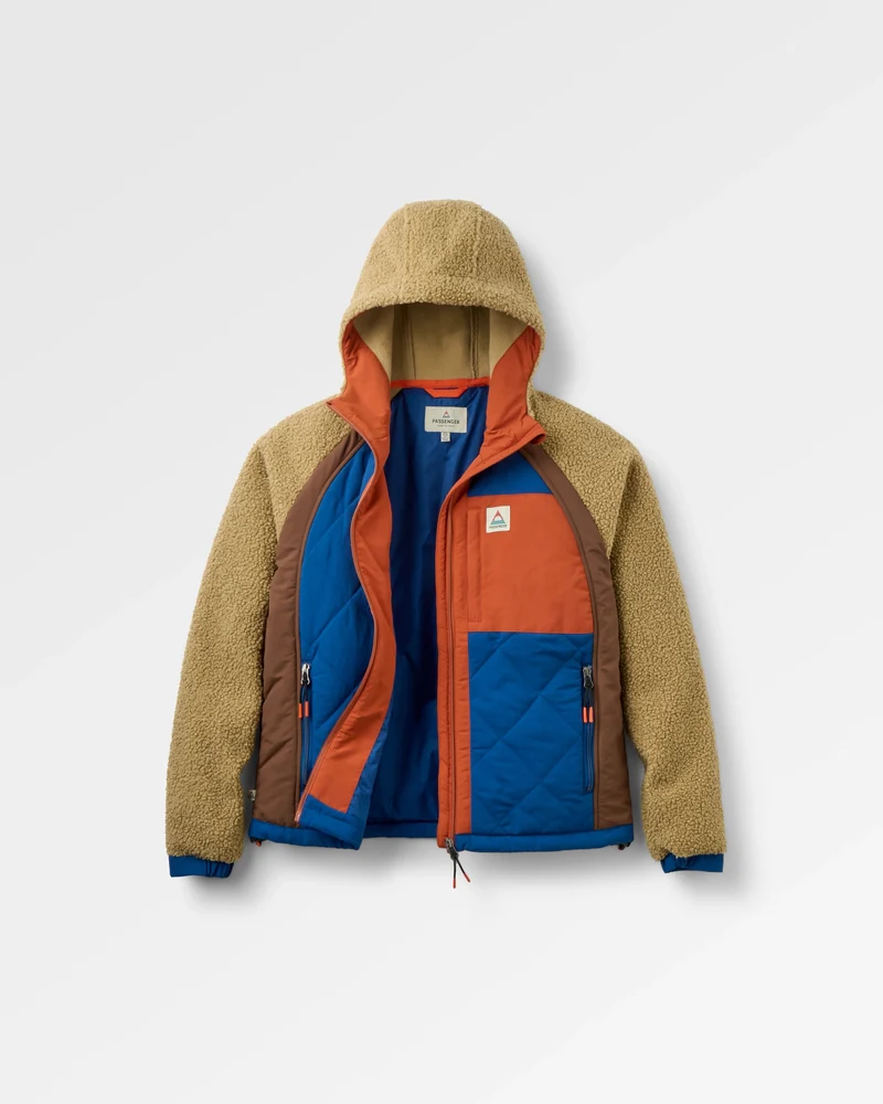 Lara Gesteppte Jacke - Keks/Blau Marine