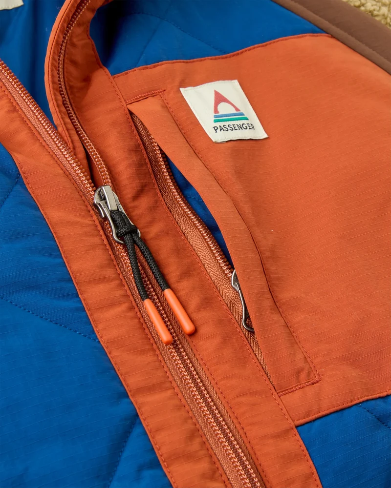 Lara Gesteppte Jacke - Keks/Blau Marine