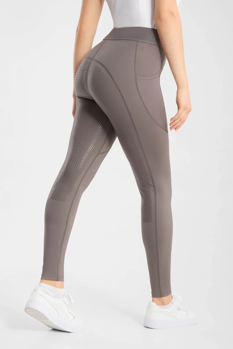 Maia Damen Vollbesatzreitleggings Driftwood 42