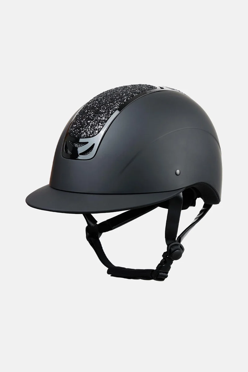 Arix II Reihelm mit Kristallverzierung All Black 52-54