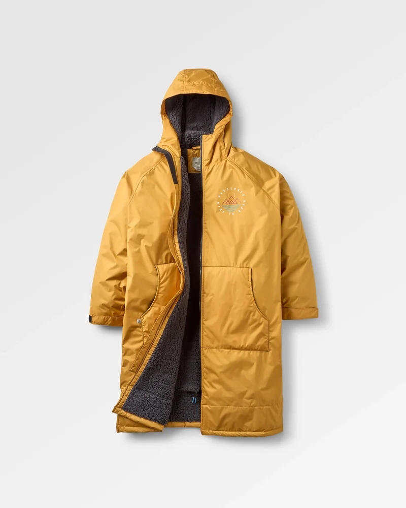 Escapism Sherpa-gefütterter Surf-Poncho - Fichtengelb