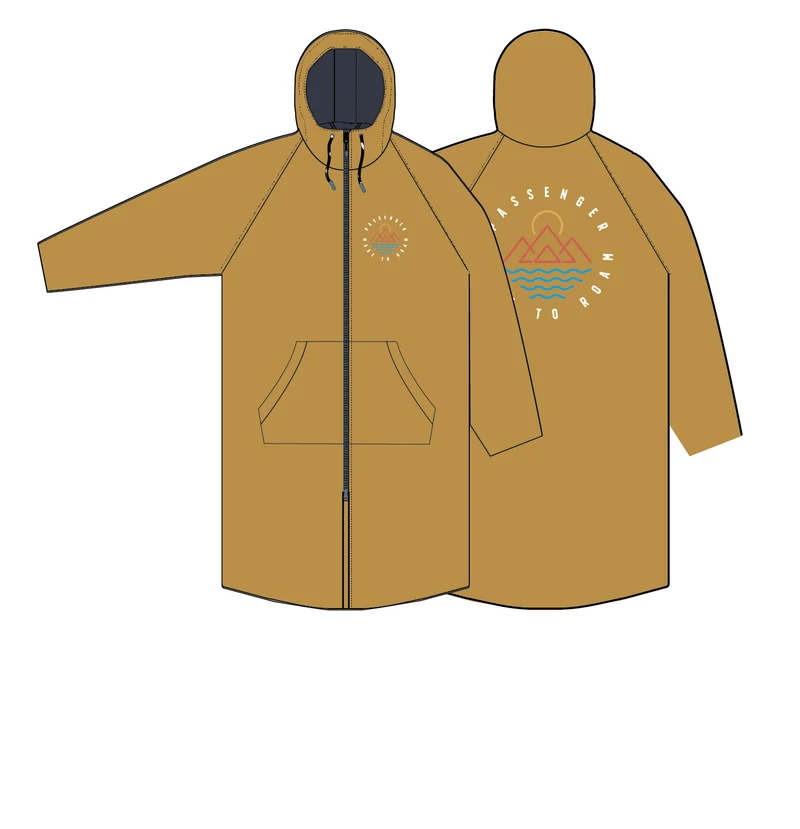Escapism Sherpa-gefütterter Surf-Poncho - Fichtengelb
