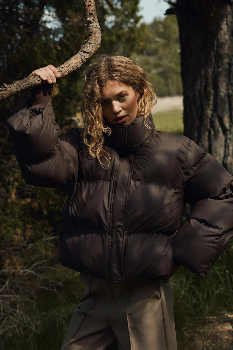 Rhea C Puffer Jacket | Dark Brown | Jakke fra Neo Noir