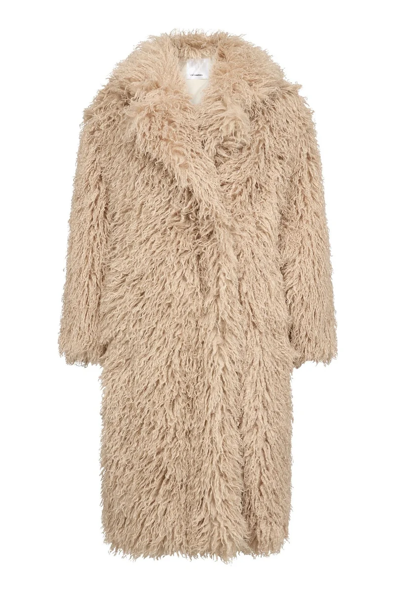 Rakel Long Furry Coat | Bisquit | Jakke fra Co'couture