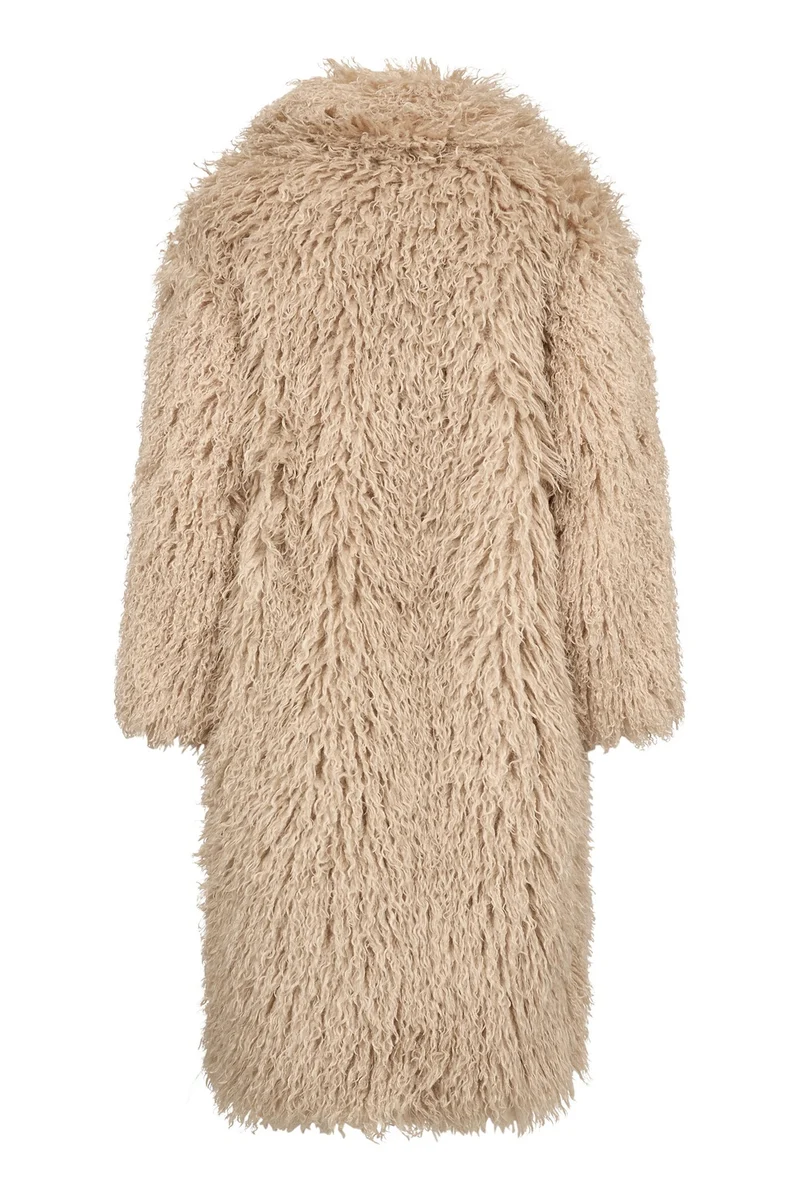 Rakel Long Furry Coat | Bisquit | Jakke fra Co'couture