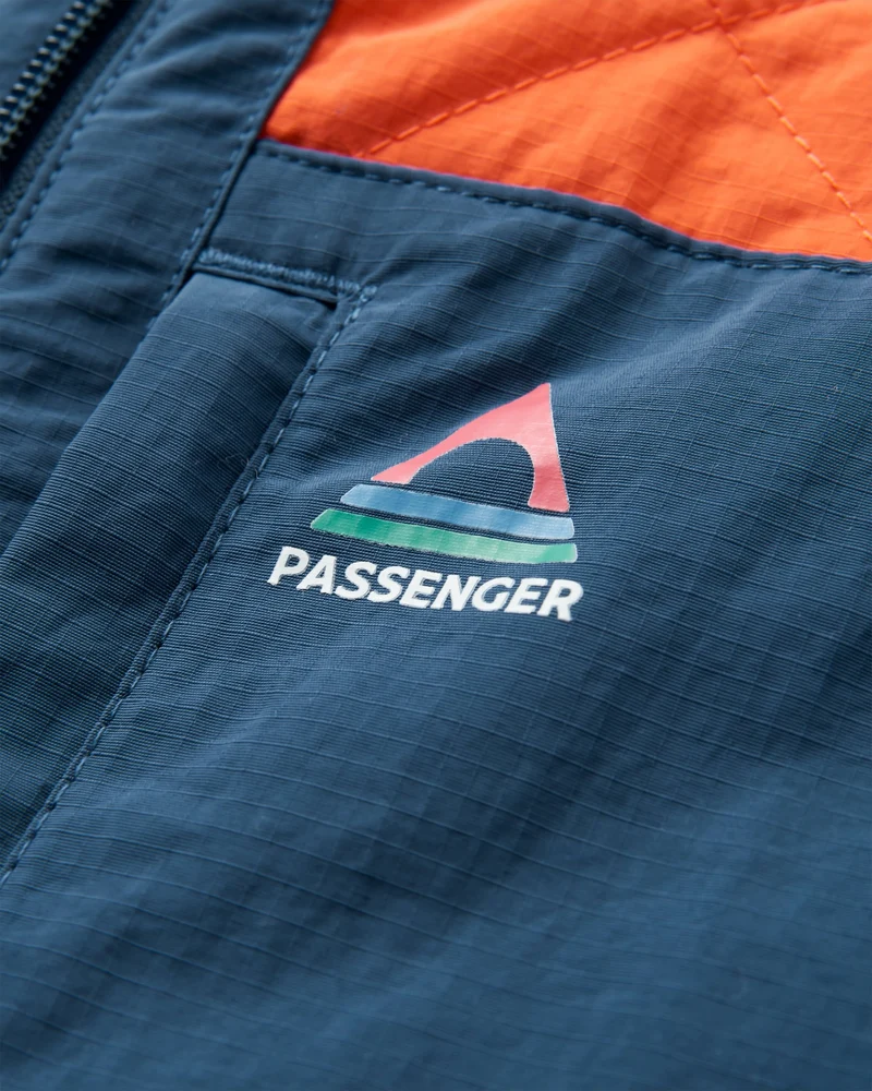 Lara Steppjacke - Tiefes Marineblau/Glutorange