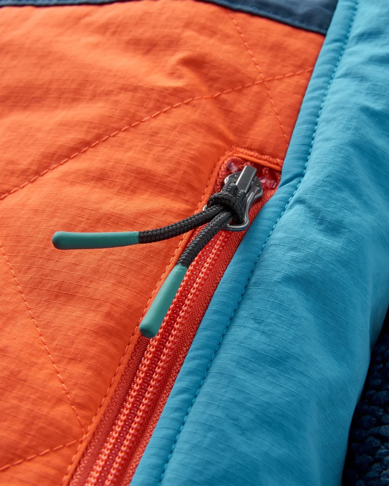 Lara Steppjacke - Tiefes Marineblau/Glutorange
