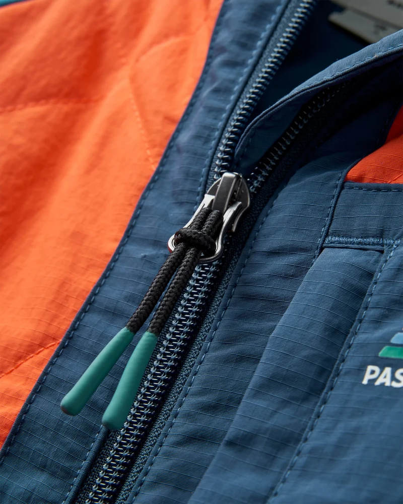 Lara Steppjacke - Tiefes Marineblau/Glutorange