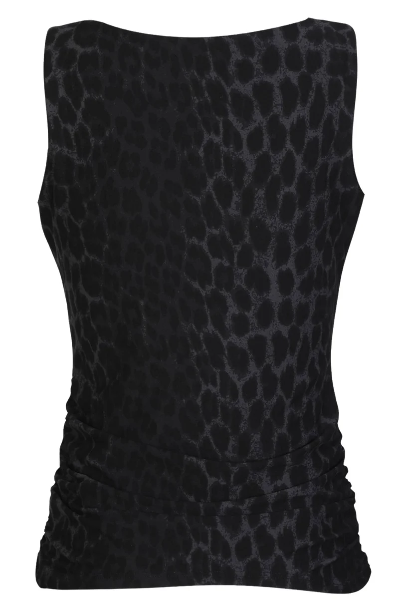 Alma Turn Top | Dark Grey Leo | Vendbar top fra Liberté