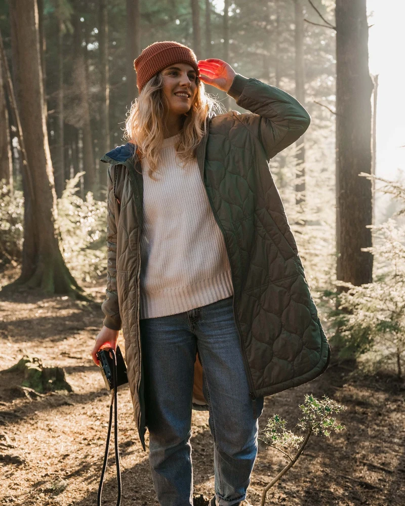 Flora Lange Isolierte Parka - Staubiges Olivgrün