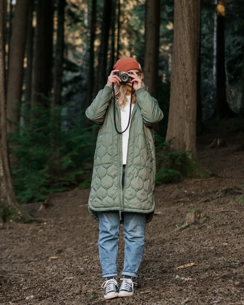 Flora Lange Isolierte Parka - Staubiges Olivgrün