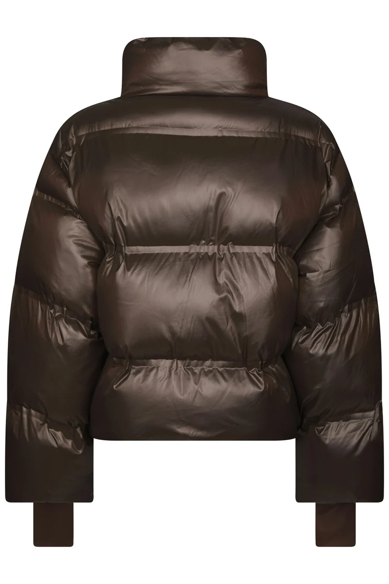 Rhea Shiny Puffer Jacket | Chocolate Brown | Jakke fra Neo Noir